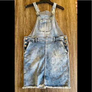 TREEP Overalls mini denim dress/Jean Suspender Dress Size 34 (Large)